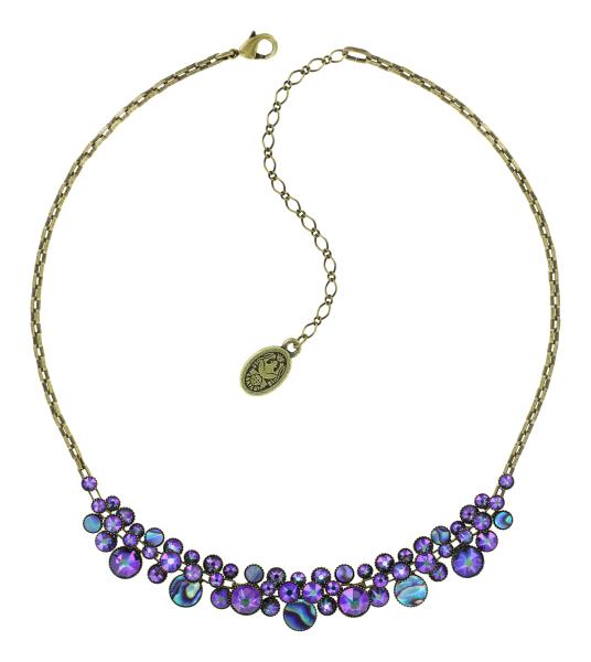 Green/purple - Water Cascade - Konplott necklace with Paua